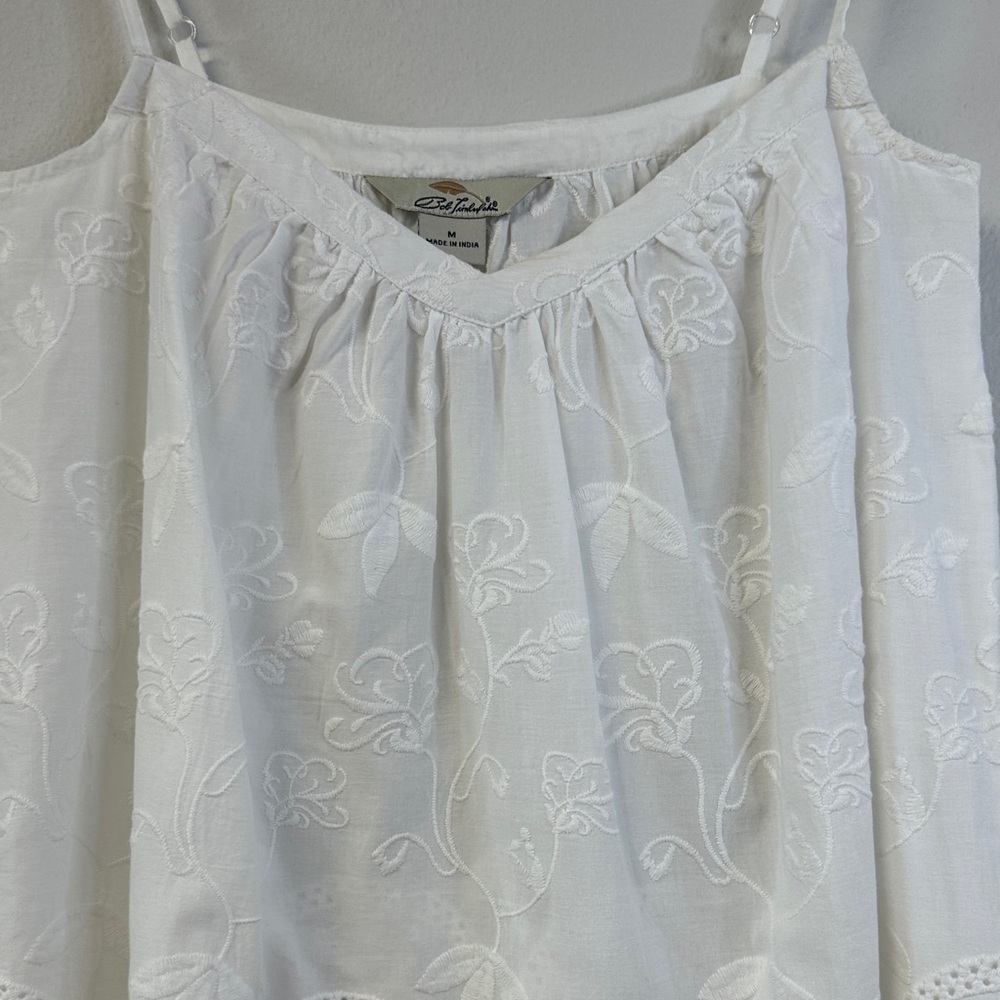 Bob Timberlake Elegant White Embroidered Floral Cotton Camisole Size M - Picture 3 of 5